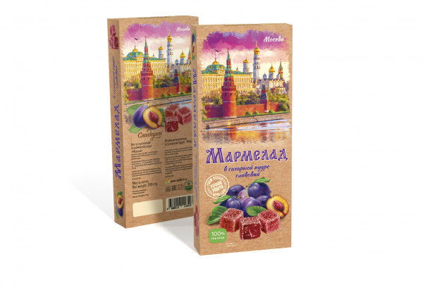 №2 Сладарт Мармелад Сливовый МОСКВА в сахарной пудре (642), 200г   в Петропавловске-Камчатском