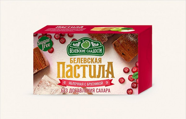 №2 Пастила  200г диетическая с КЛЮКВОЙ, НОВЫЙ ФОРМАТ (4*50г)    в Петропавловске-Камчатском
