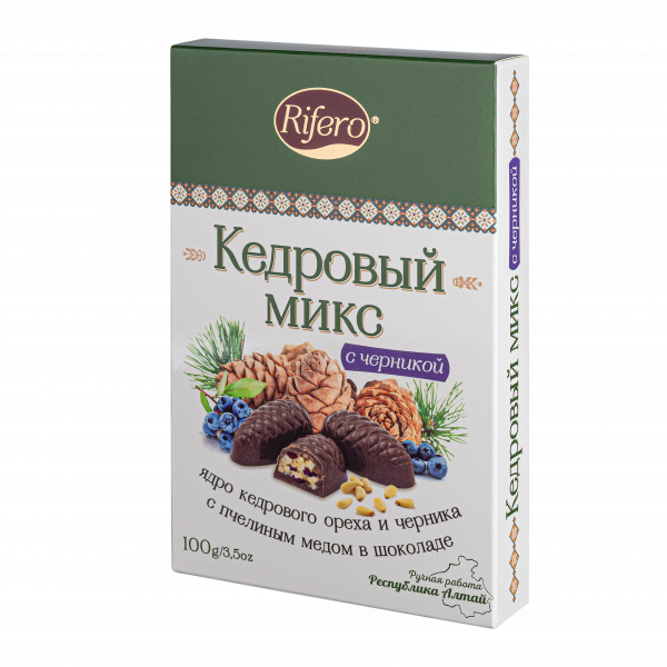 №1 Риф и ко Конфеты "Кедровый микс ЧЕРНИКА" 100г       в Петропавловске-Камчатском